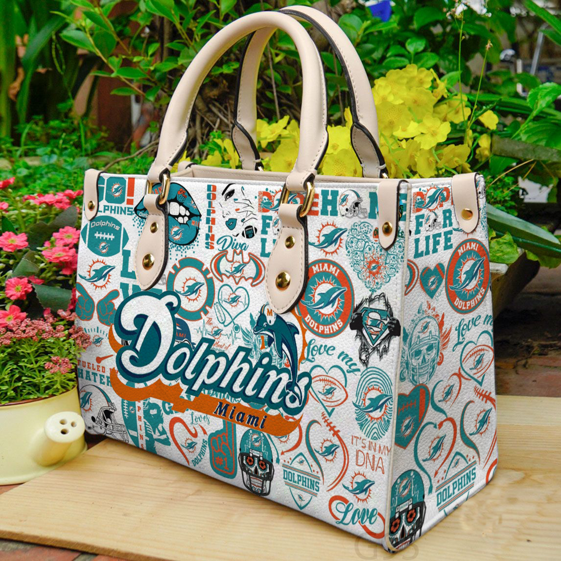 Miami Dolphins Women Leather Hand Bag