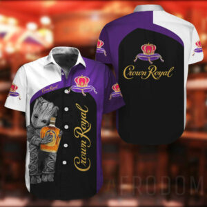 Baby Groot Crown Royal Hawaiian Shirt