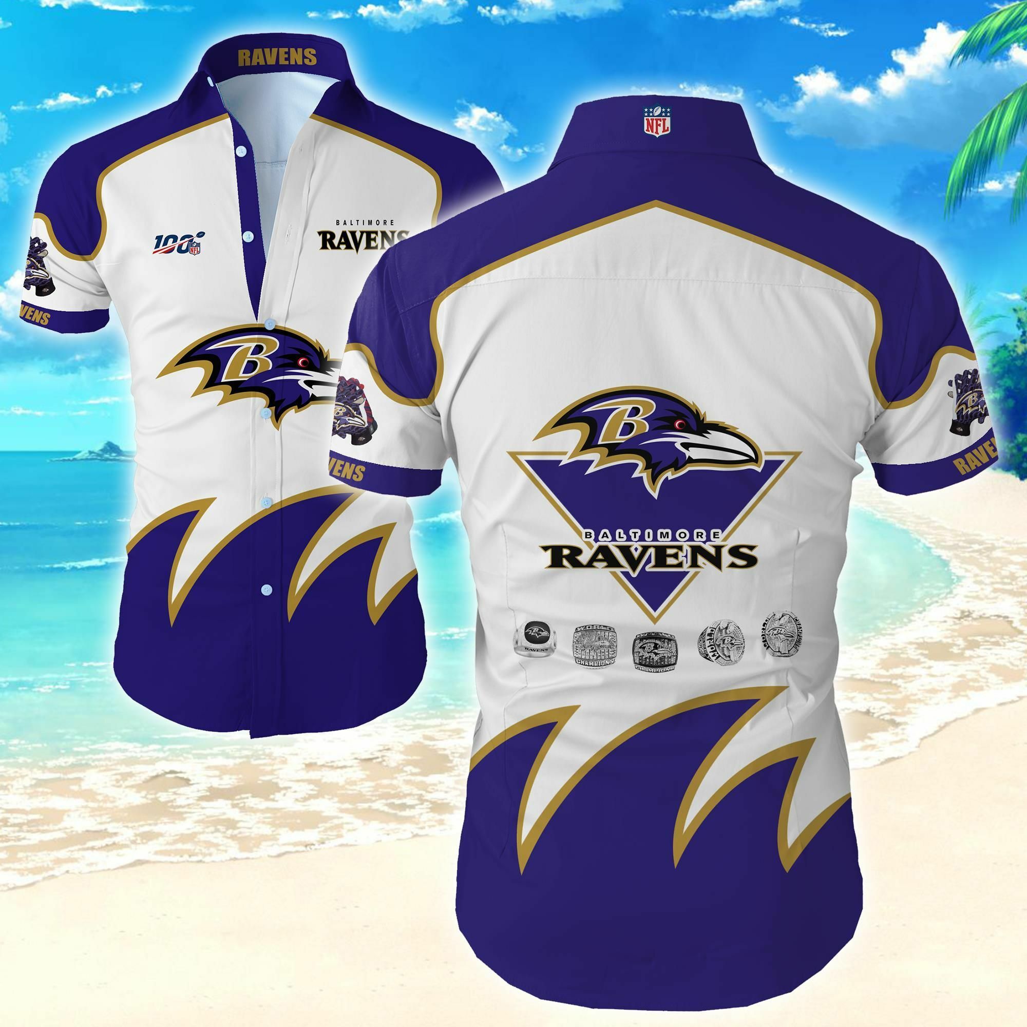 Baltimore Ravens Tropical Hawaiian Shirt