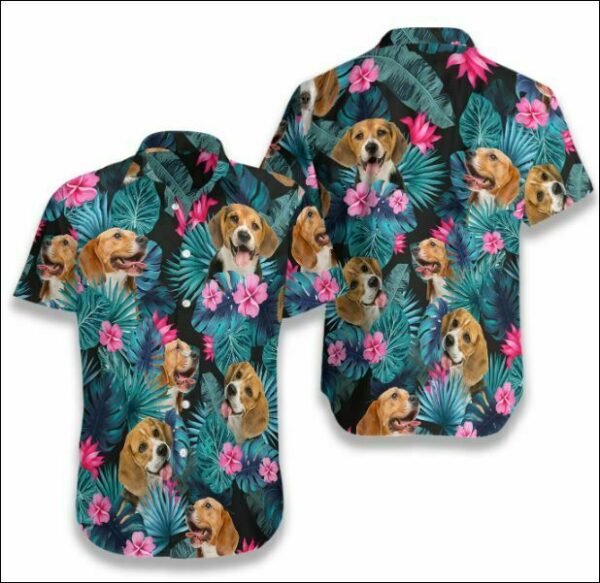 Beagle Tropical Hawaiian Shirt Summer Outfit Beach