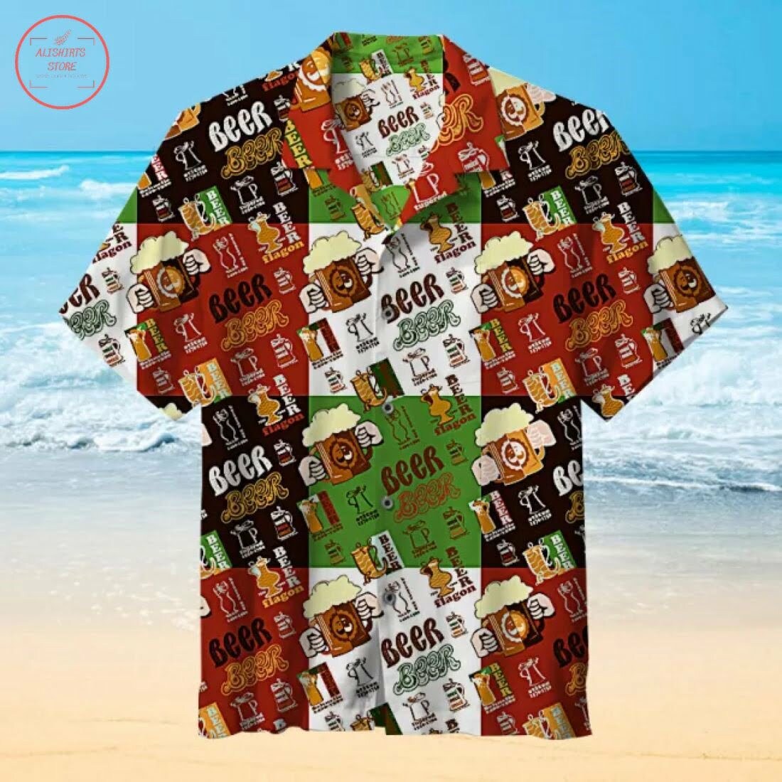 Beer Pattern Hawaiian Shirt Outfit Summer Beach