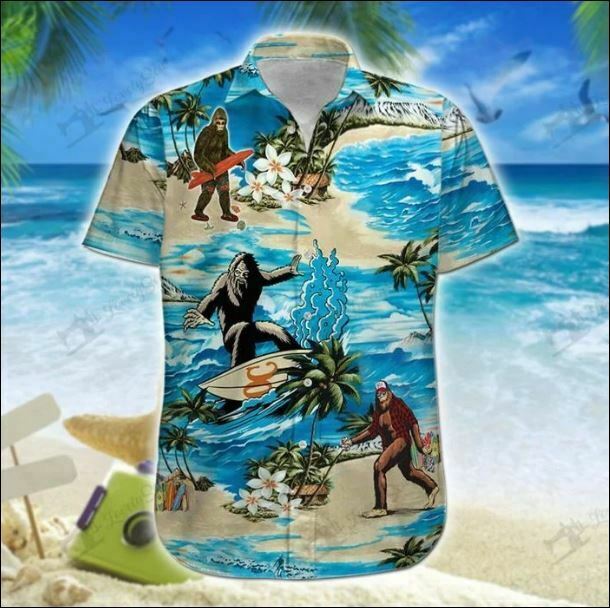 Big Foot Surfing Hawaiian Shirt Beach Outfit Summer