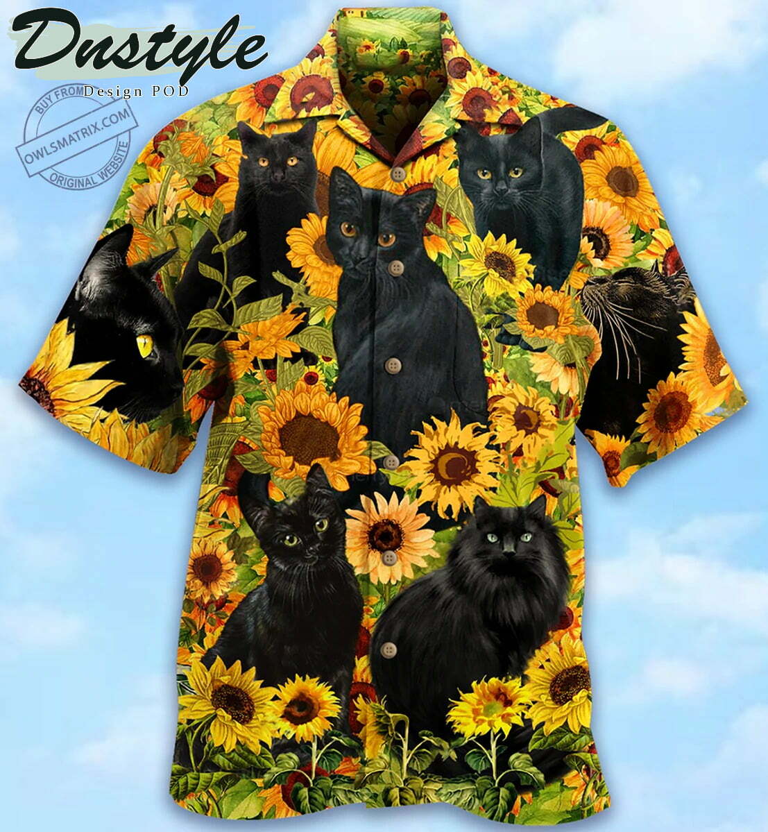 Black Cat Love Suower Limited Edition Hawaiian Shirt