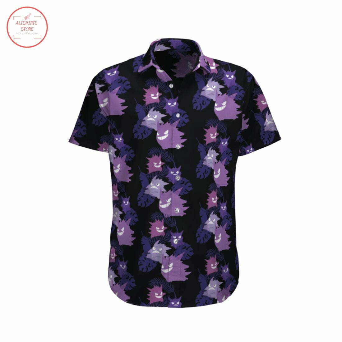 Black Gengar Hawaiian Shirt Summer Beach Outfit