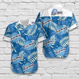 Blue Moon Beer Blue Tropical Vibe Hawaiian Shirt