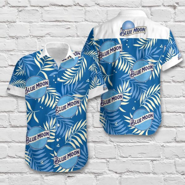 Blue Moon Beer Blue Tropical Vibe Hawaiian Shirt