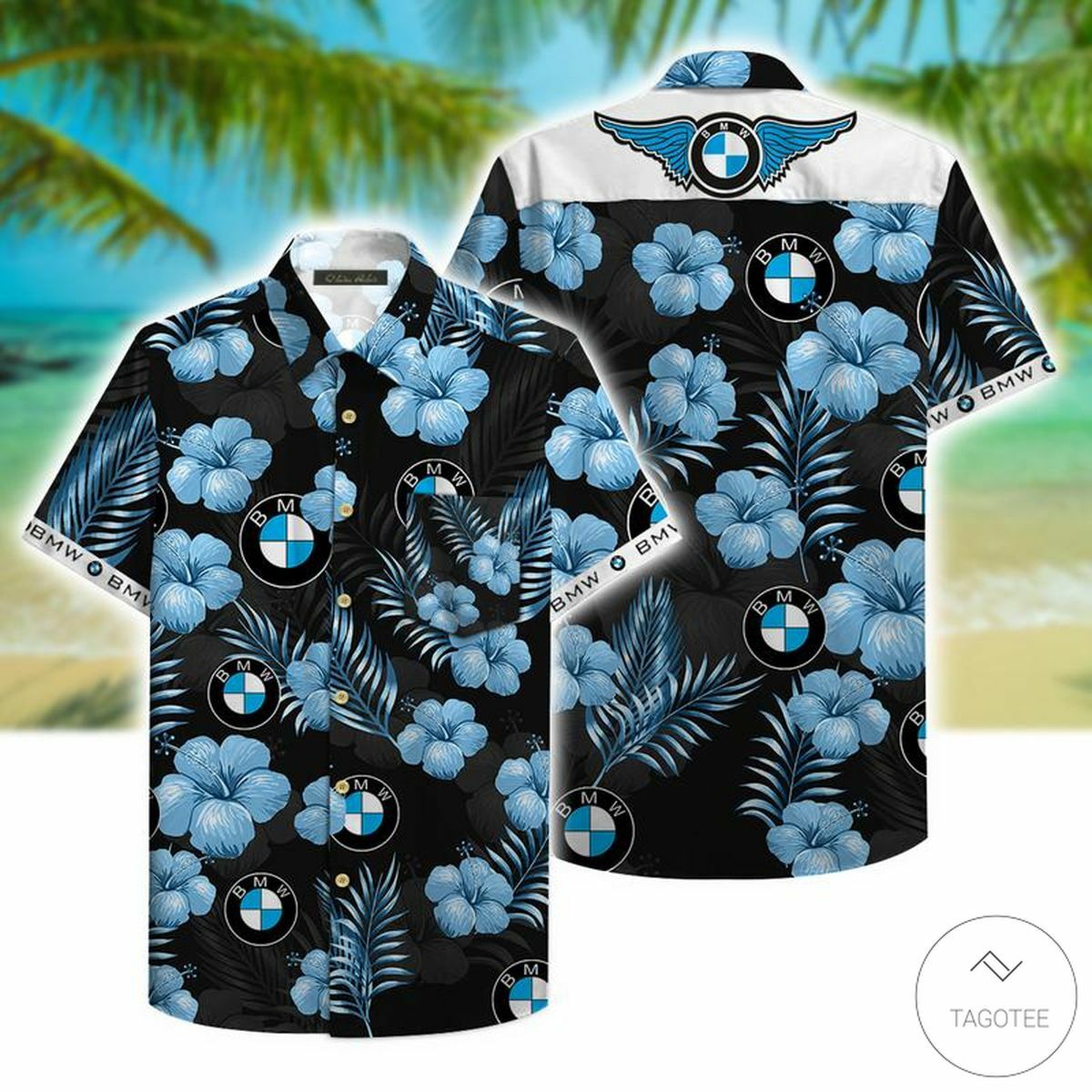 Bmw Tropical Pattern Hawaiian Shirt