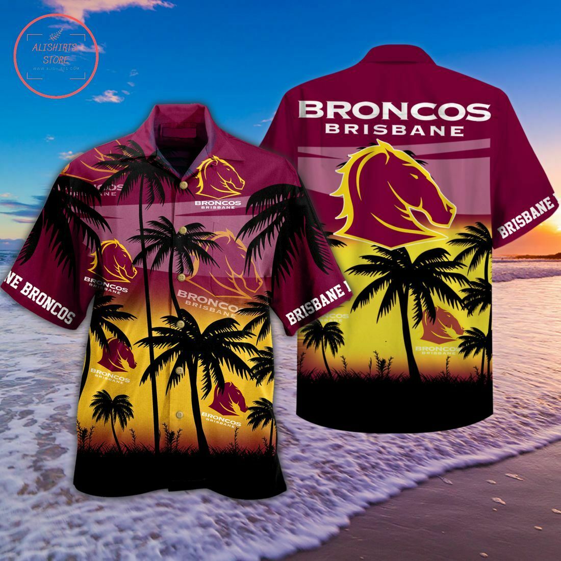 Brisbane Broncos Hawaiian Shirt Outfit Summer Beach