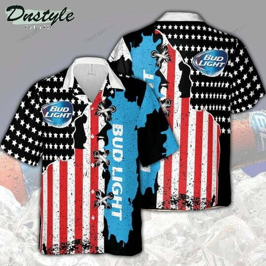 Bud Light American Flag Hawaiian Shirt