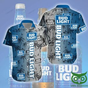 Bud Light Gradient Gray And Blue Hawaiian Shirt