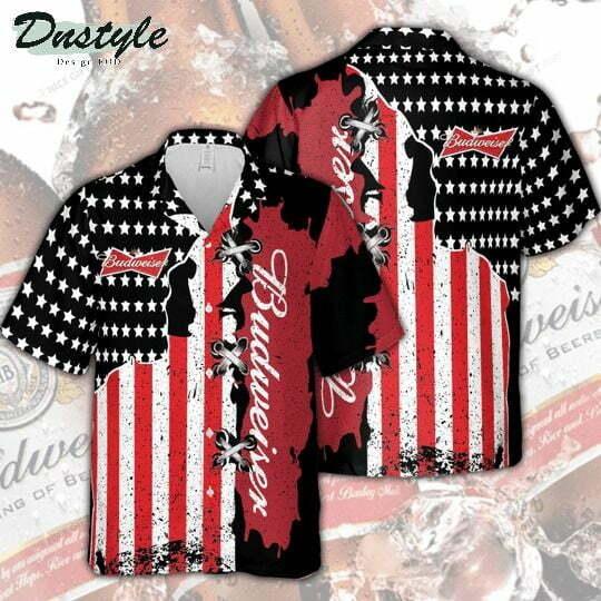 Budweiser American Flag Hawaiian Shirt