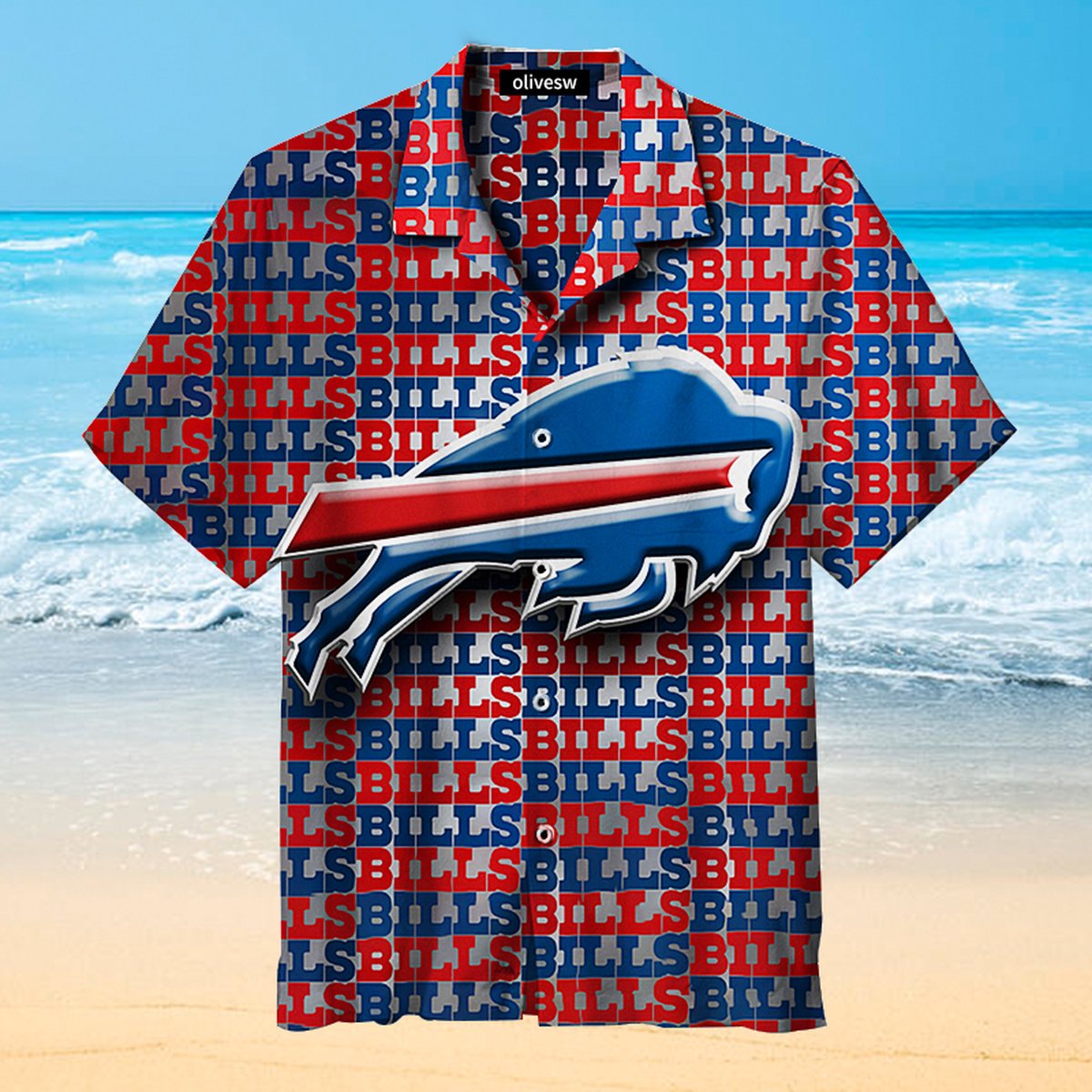 Buffalo Bills Baseball Letter Hawaiian Shirt