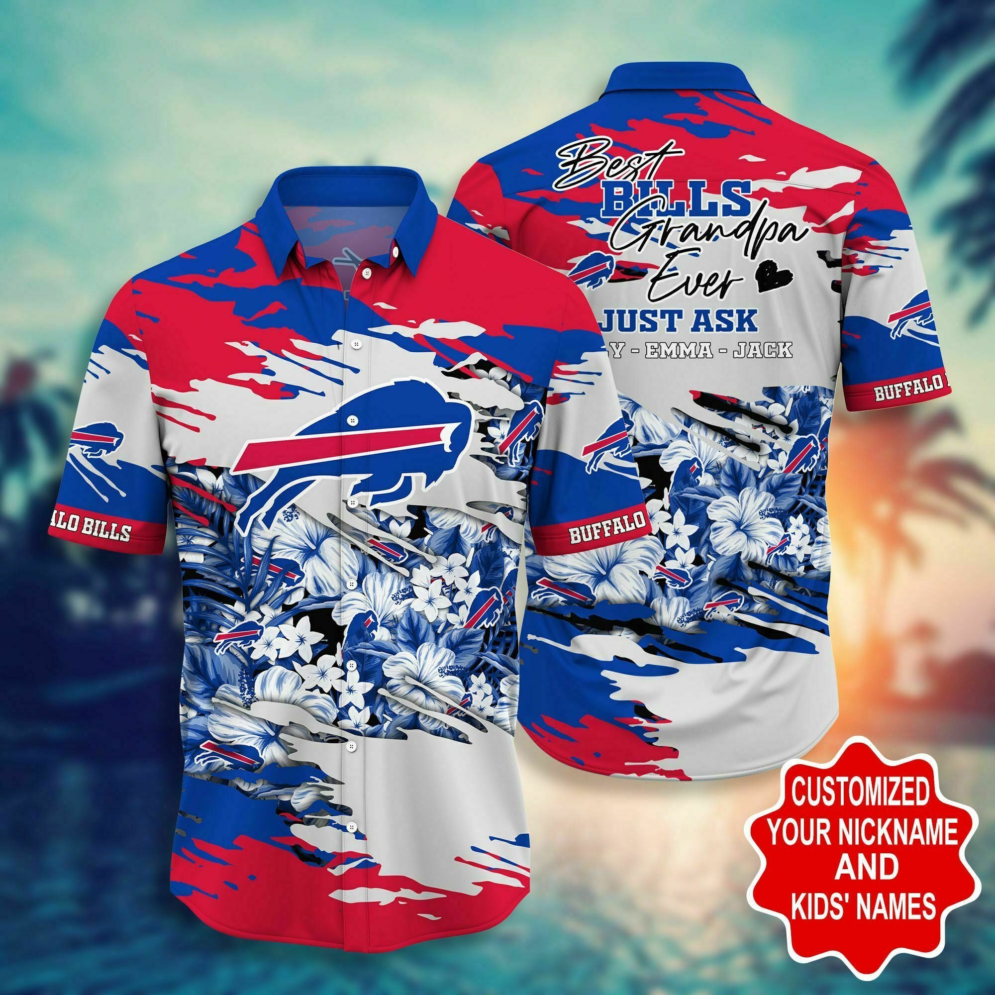 Buffalo Bills Hawaiian Shirt Outfit Beach Summer