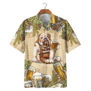 Bulldog Beer Hawaiian Shirt Summer Outfit Beach