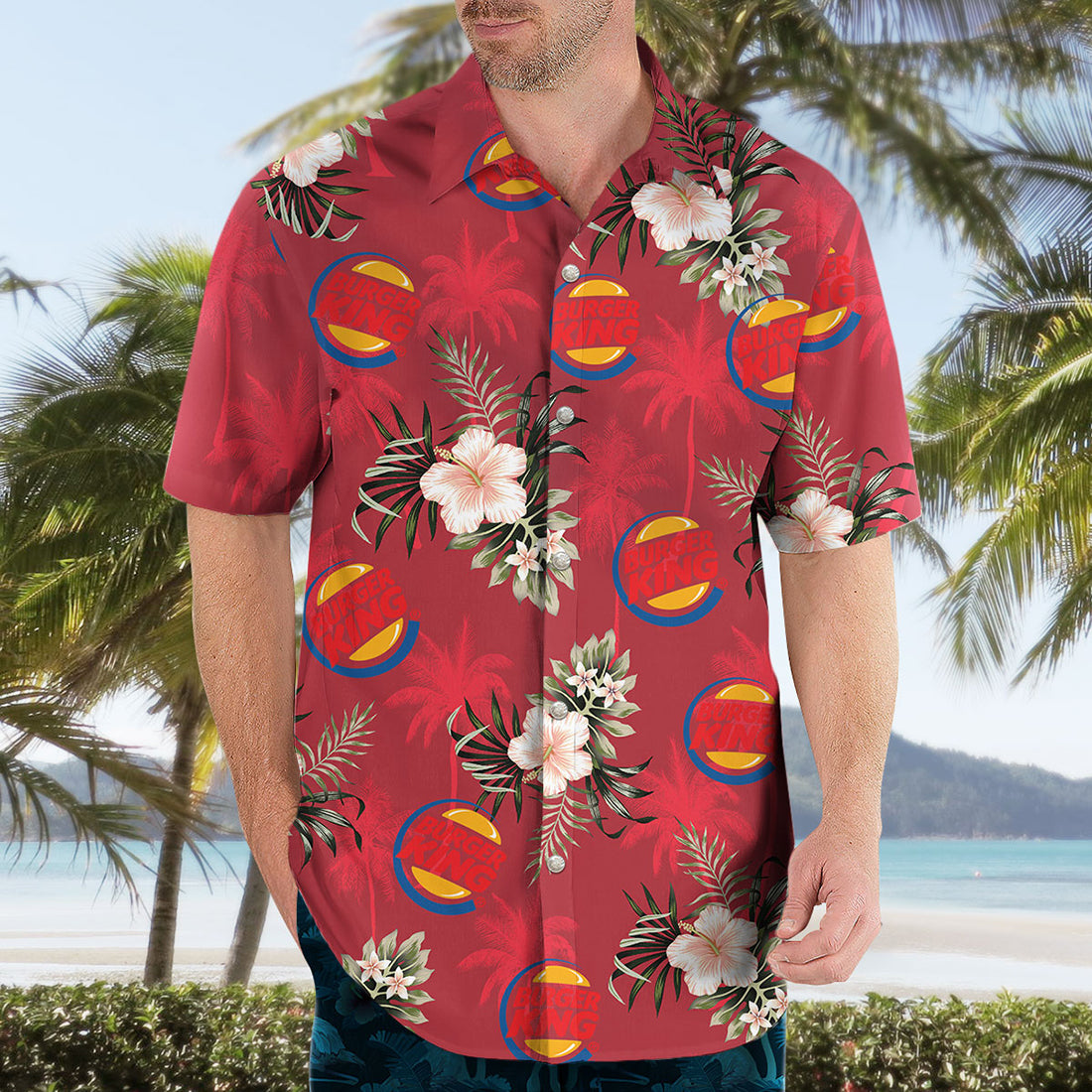 Burger King Hawaiian Shirt Summer Outfit Beach