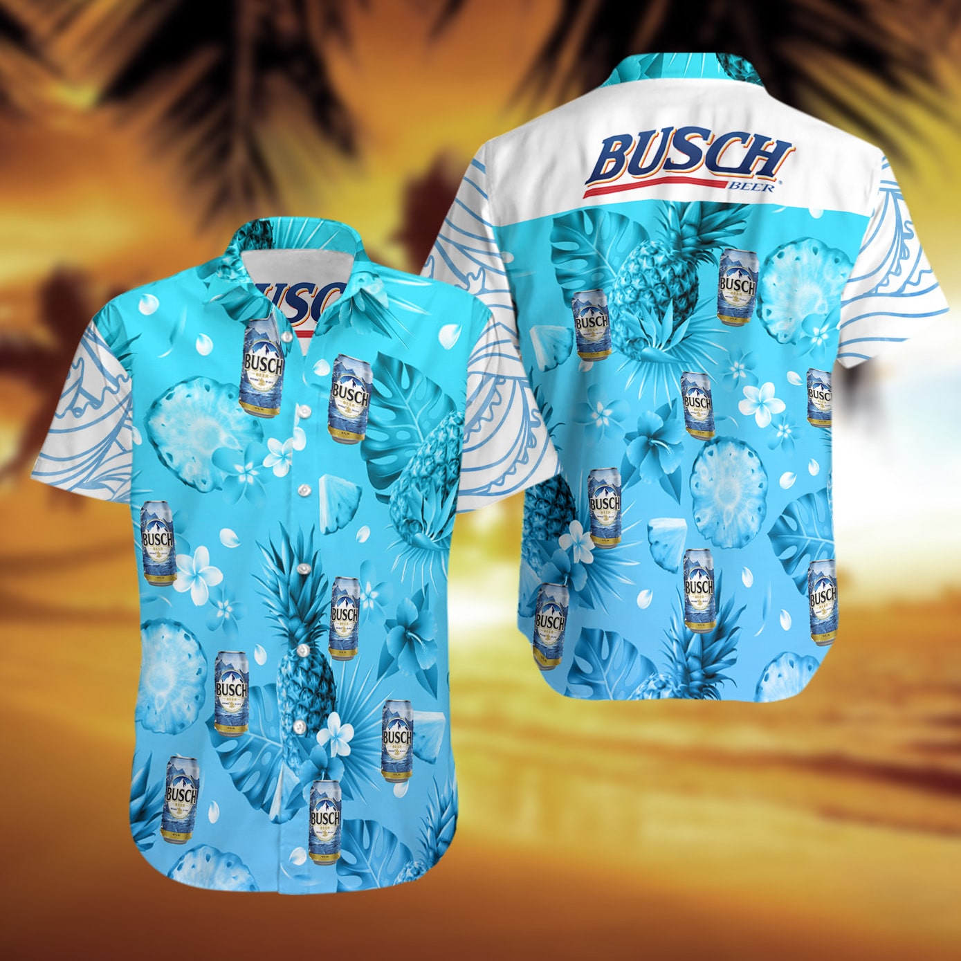 Busch Latte Beer Hawaiian Shirt Beach Outfit Summer