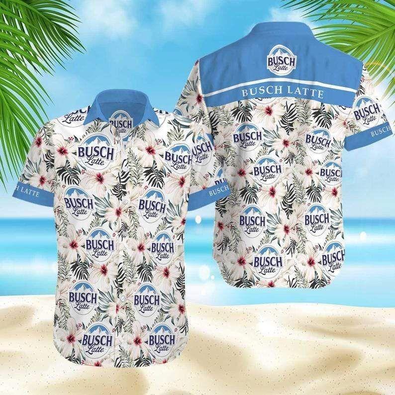 Busch Latte Hawaiian Shirt Beach Outfit Summer