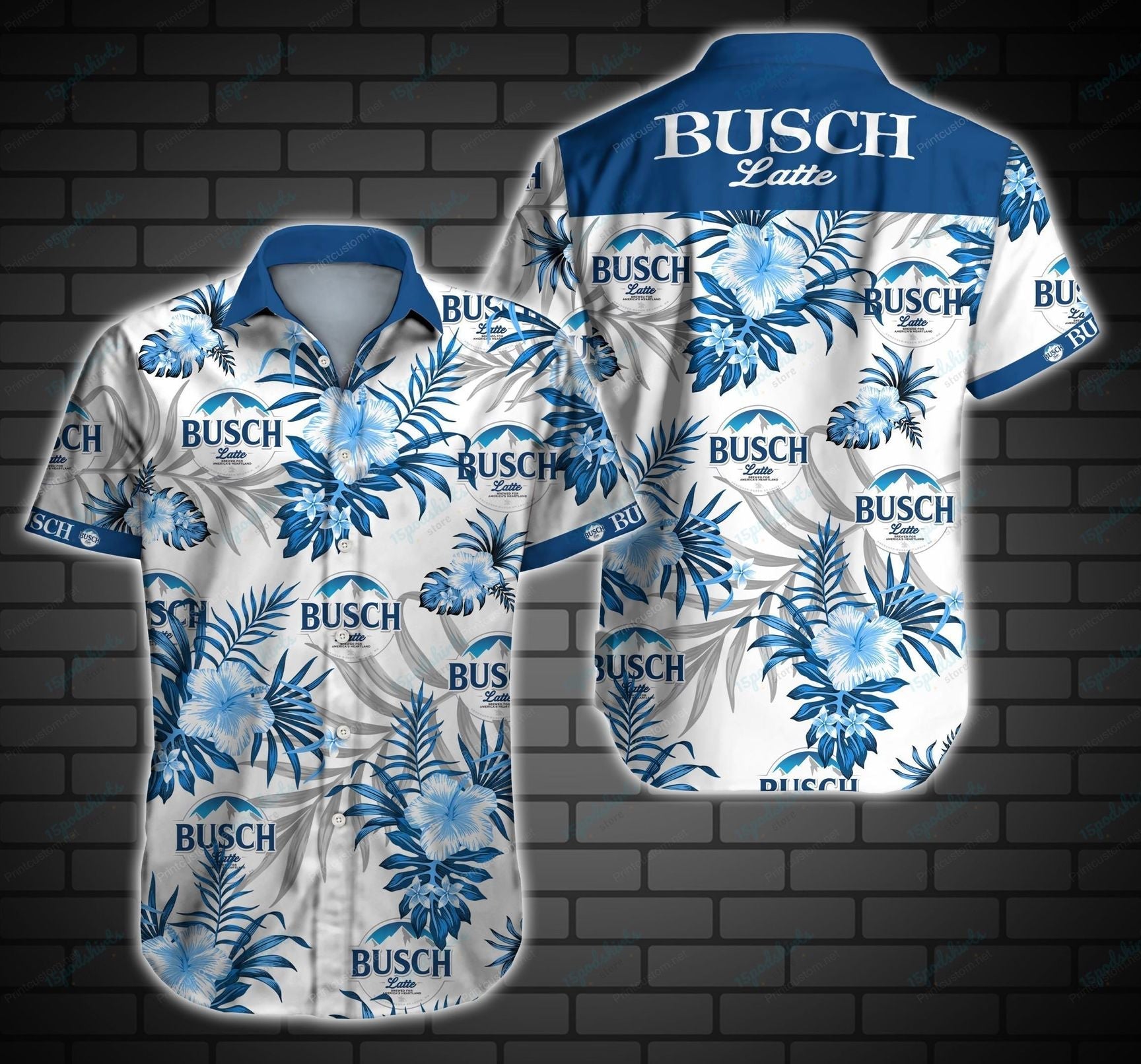 Busch Latte Hawaiian Shirt Summer Beach Outfit