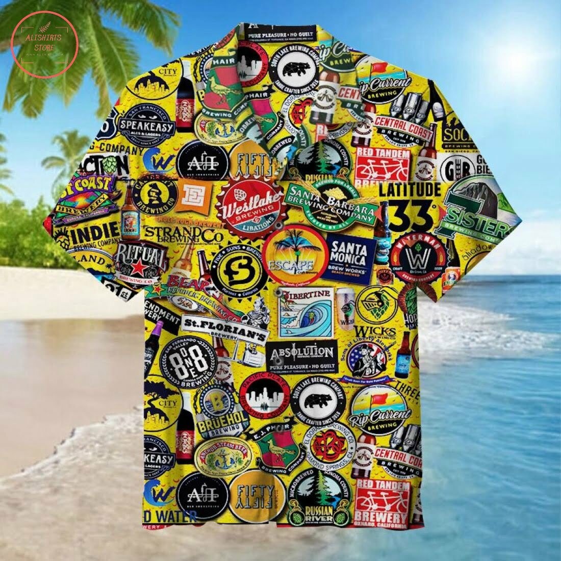 California Craft Beer Lable Hawaiian Shirt