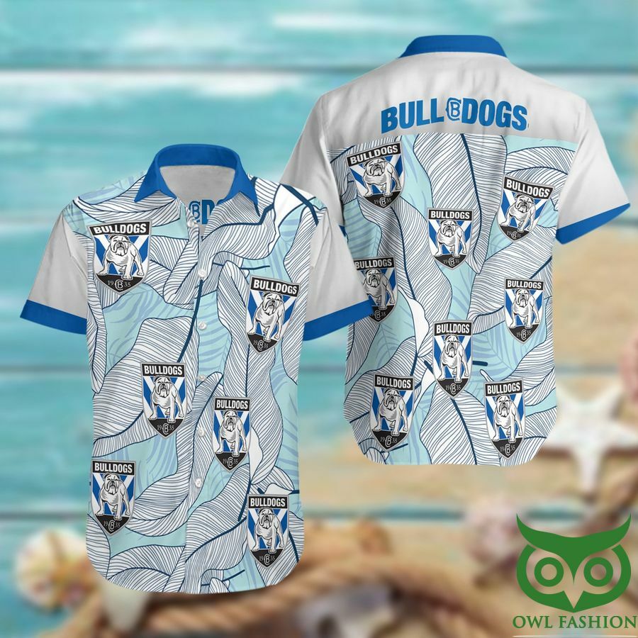 Canterbury Bankstown Bulldogs Blue And White Hawaiian Shirt