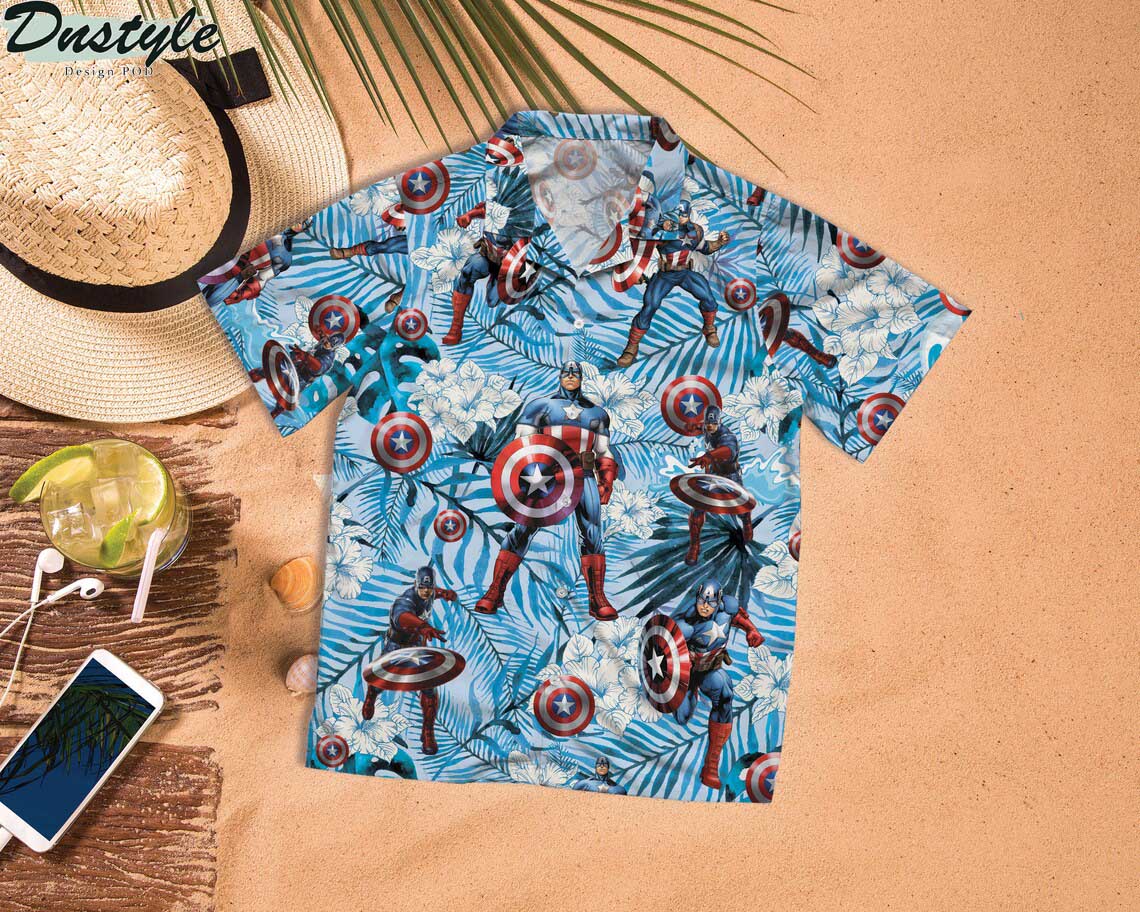 Captain America Surfing Hawaiian Shirt