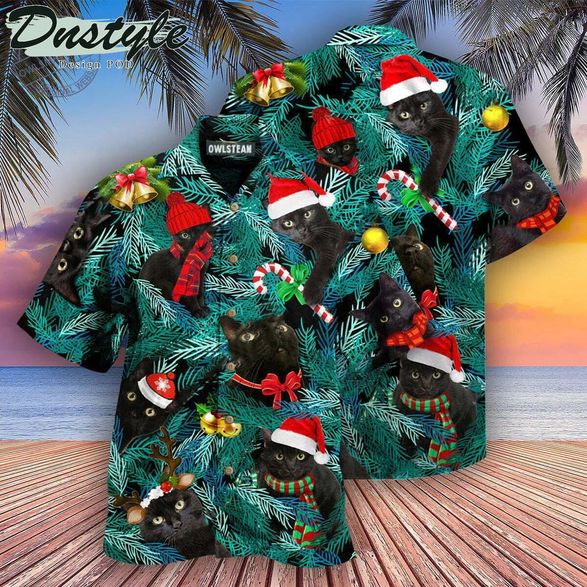 Cats Is It Jolly Enough Black Cat Hawaiian Shirt