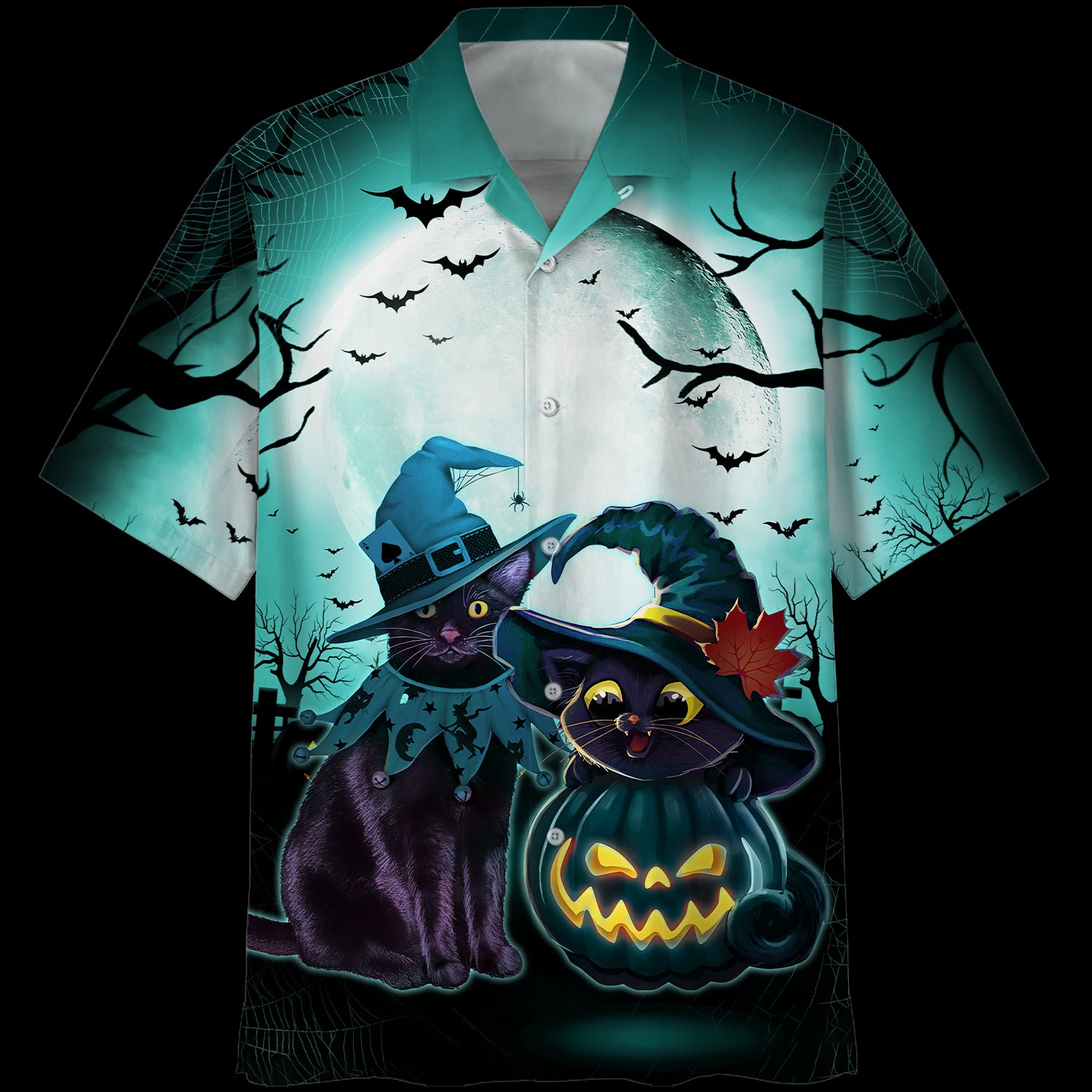 Cats Purple Hallloween Hawaiian Shirt