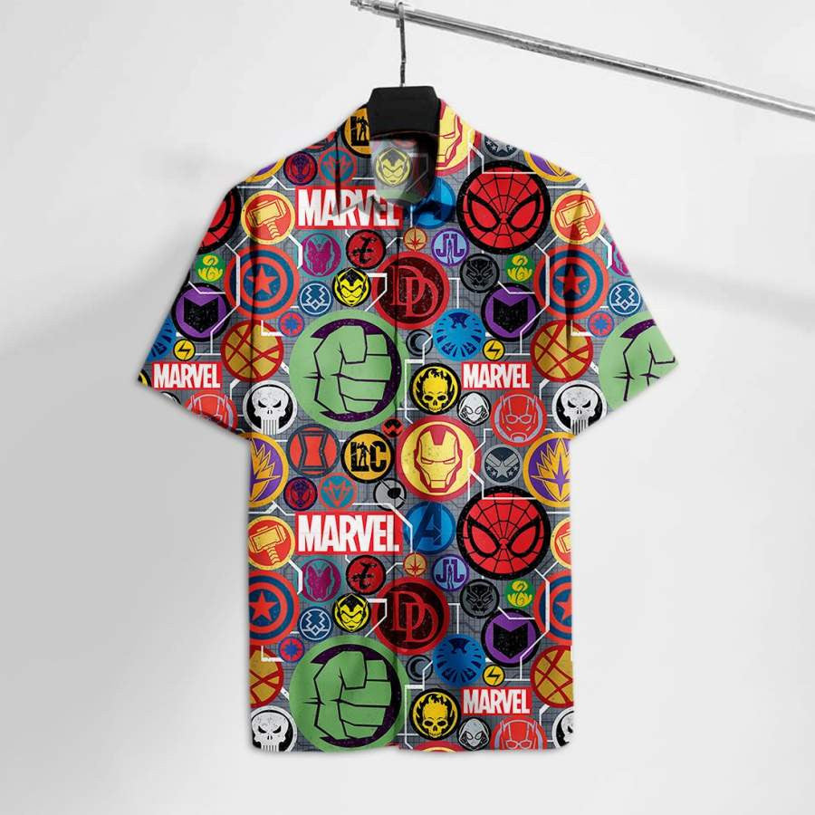 Characters Symbols Red Hawaiian Shirt