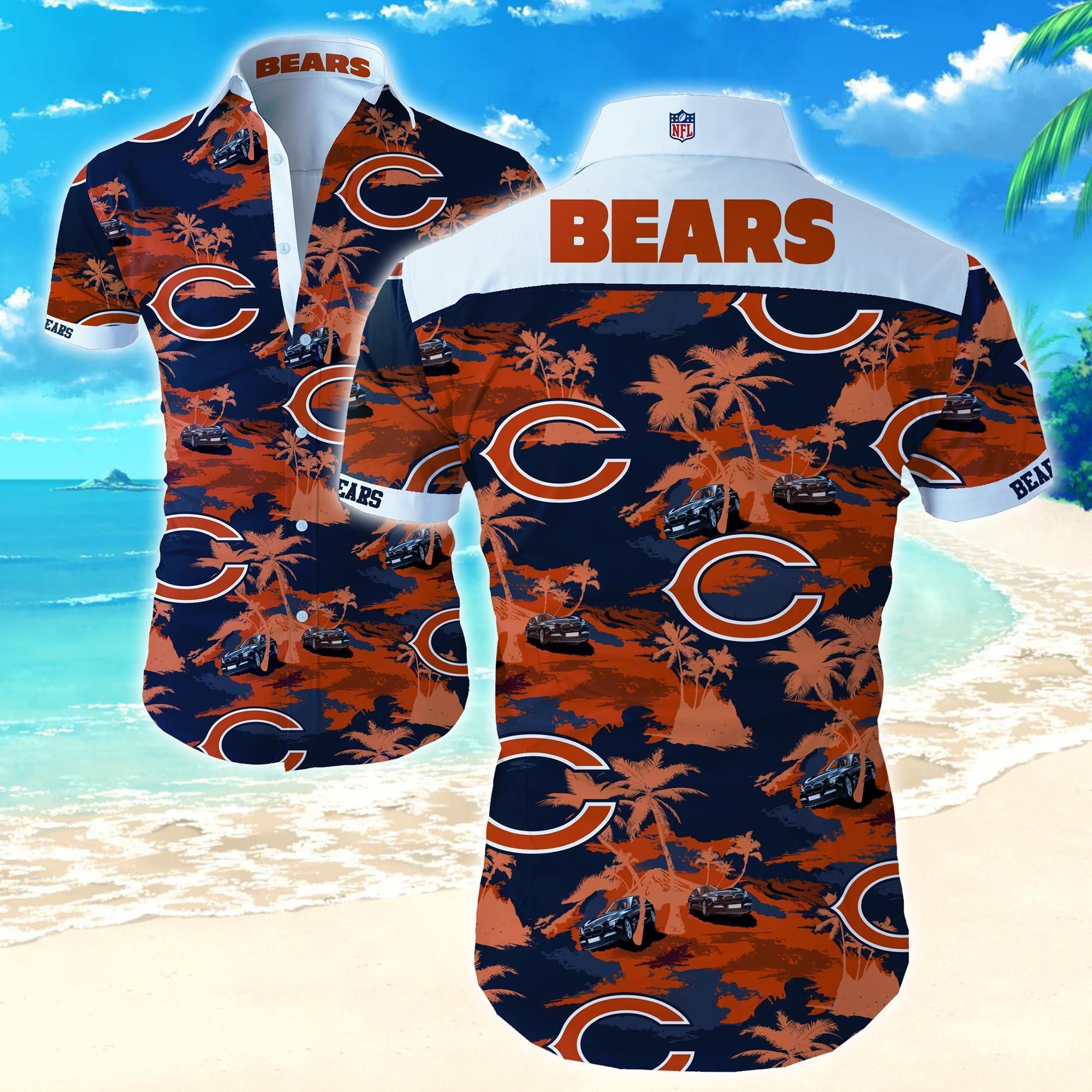 Chicago Bears Hawaiian Shirt Beach Summer Outfit