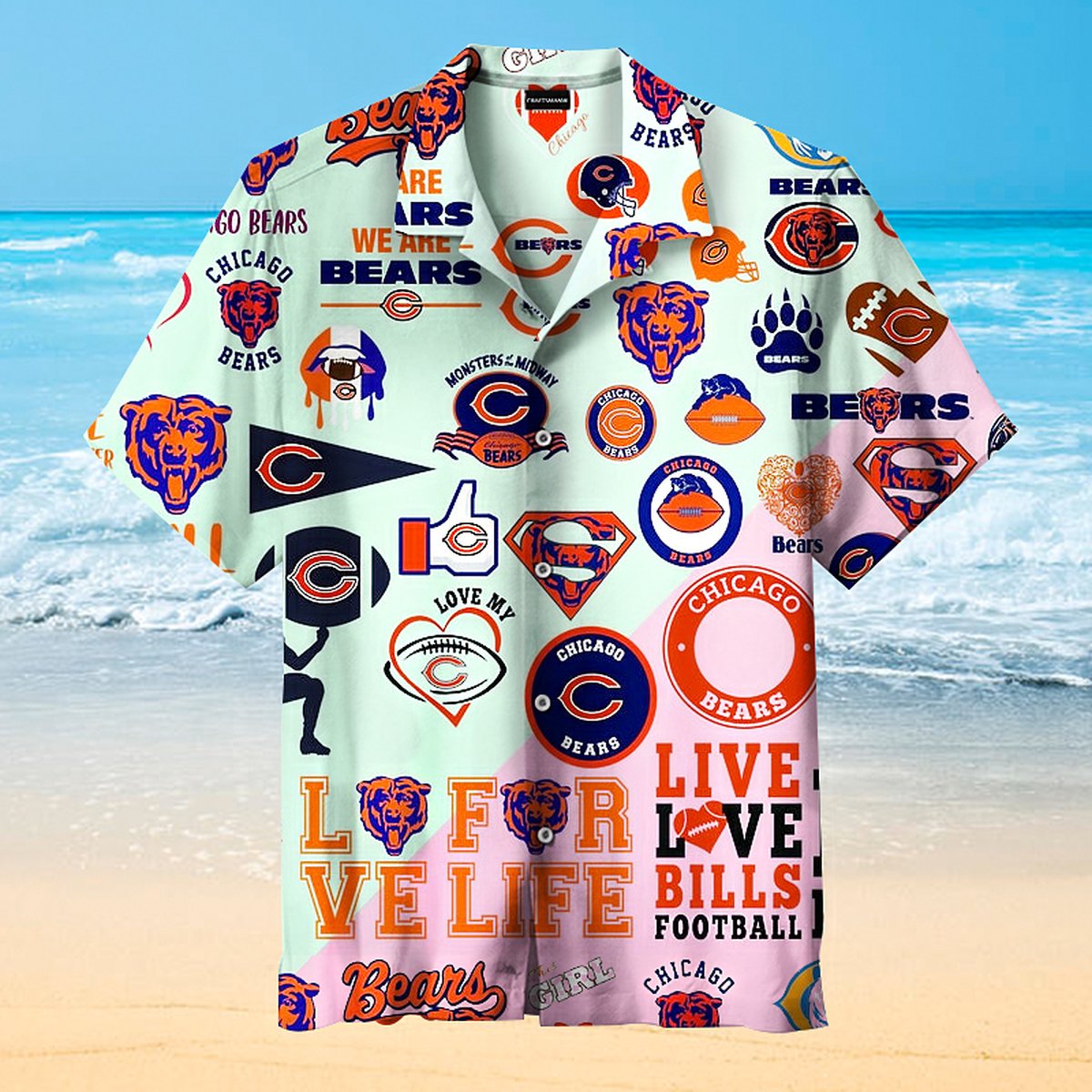 Chicago Bears Splicing Hawaiian Shirt