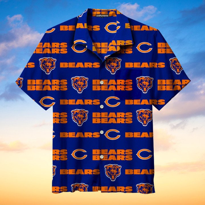 Chicago Bears Hawaiian Shirt Beach Outfit Summer