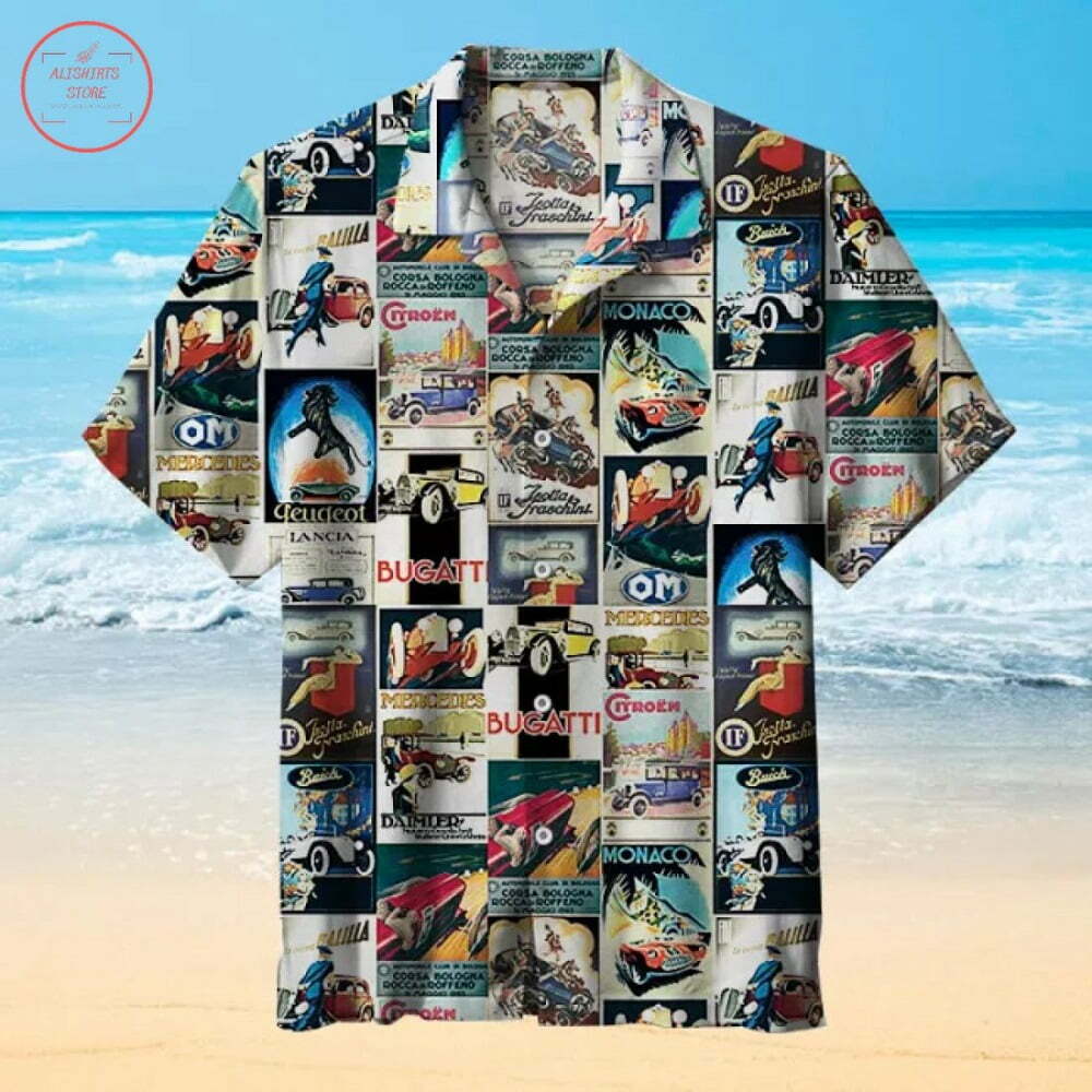 Classic Car Pattern Hawaiian Shirt