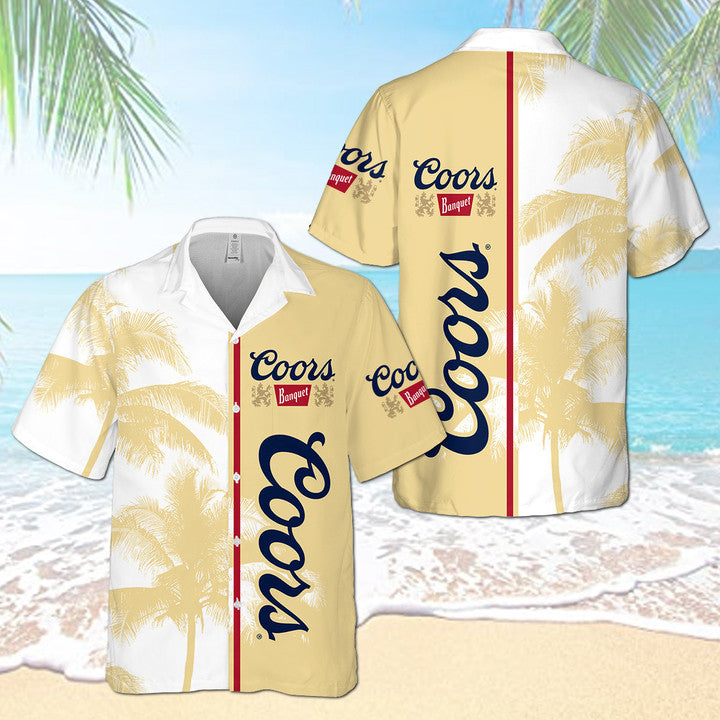 Coors Banquet Palm Tree Hawaiian Shirt