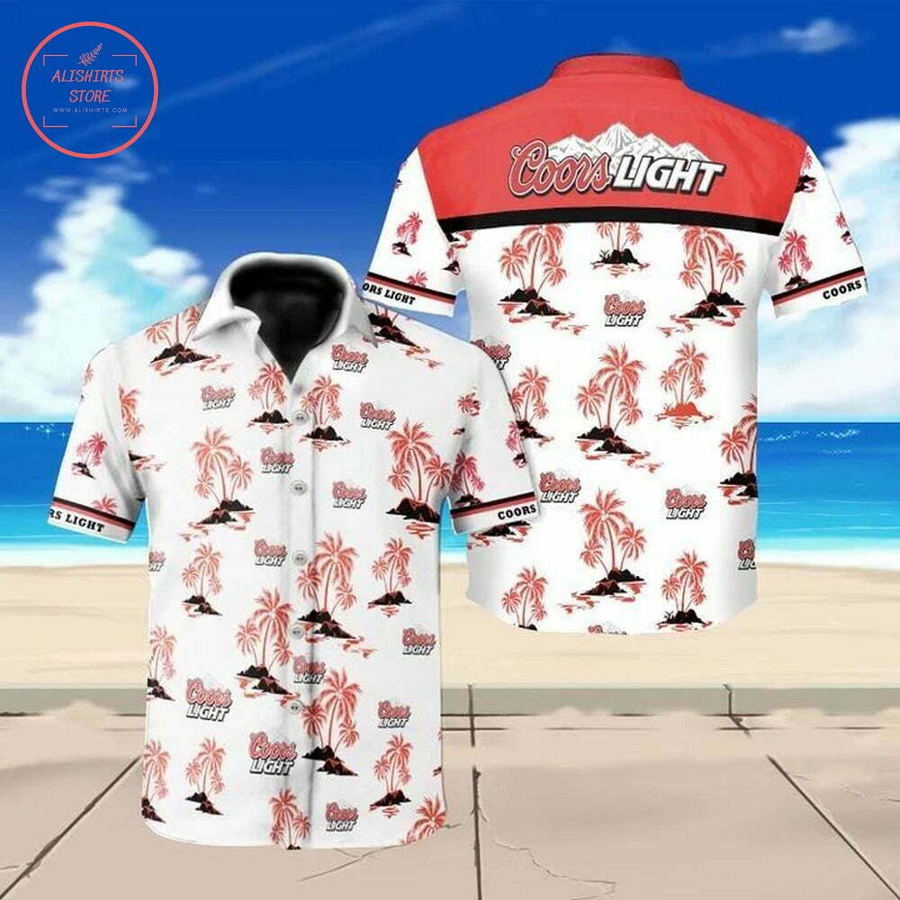 Coors Light Button Up Hawaiian Shirt