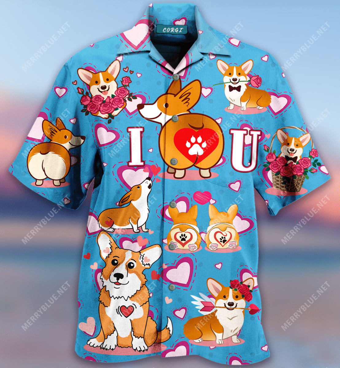 Corgi Happy Valentines Day Hawaiian Shirt