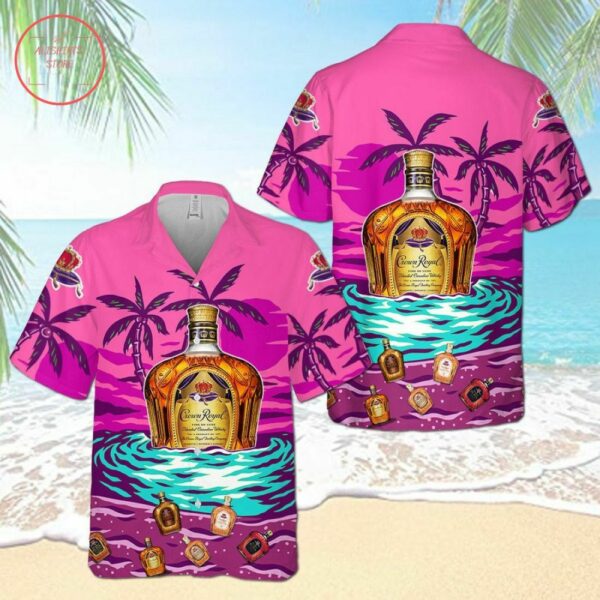 Crown Royal Palm Hawaiian Shirt Summer Beach Outfit