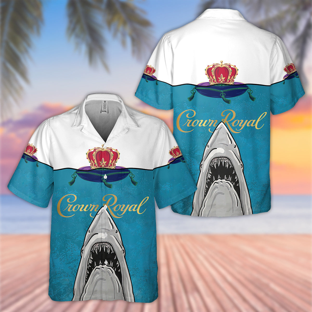 Crown Royal Shark Hawaiian Shirt Summer Outfit Beach