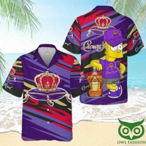 Crown Royal The Simpson Purple Red Beige Hawaiian Shirt