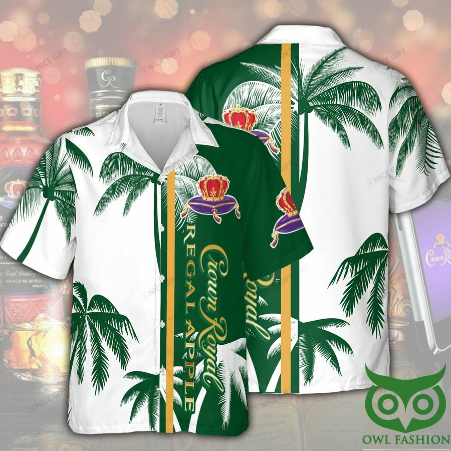 Crown Royal White And Green Coconut Hawaiian Shirt