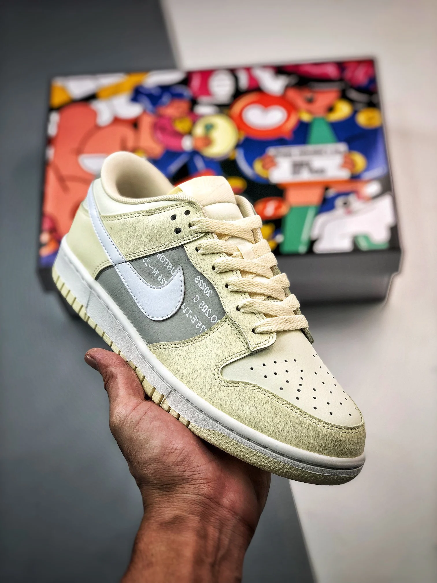 Custom Nike Dunk Low Coconut Milk Grey For Sale