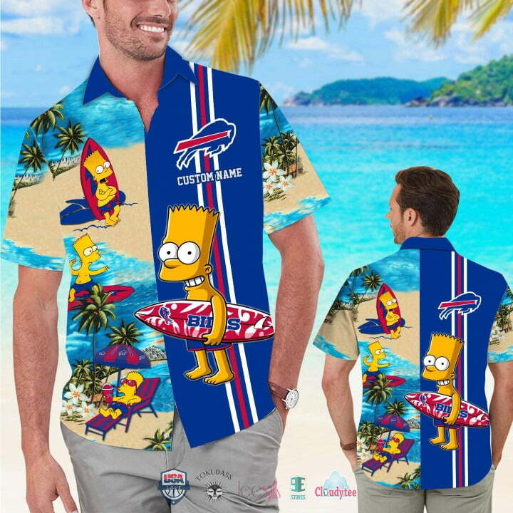 Custom Name Buffalo Bills Bart Simpson Hawaiian Shirt