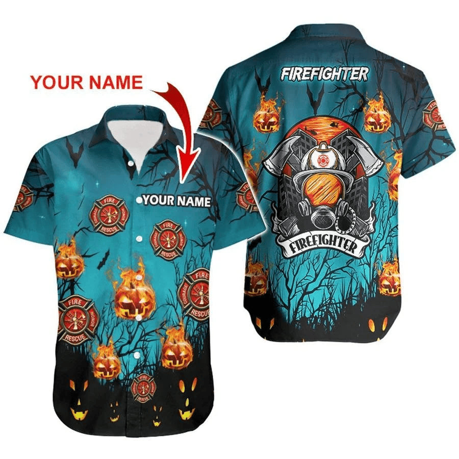 Custom Name Firefighter Hawaiian Shirt