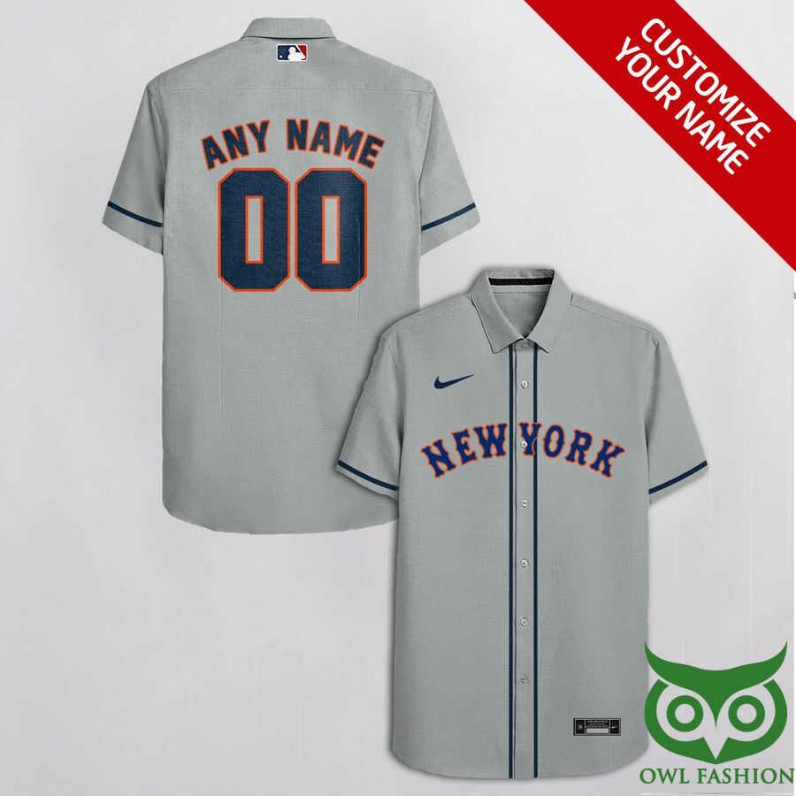 New York Mets Gray Hawaiian Shirt