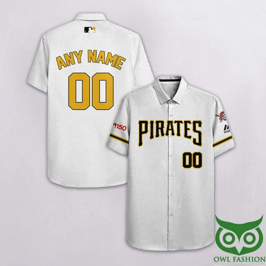 Pittsburgh Pirates White Black Yellow Hawaiian Shirt