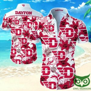 Dayton Flyers Red And White Floral Hawaiian Shirt