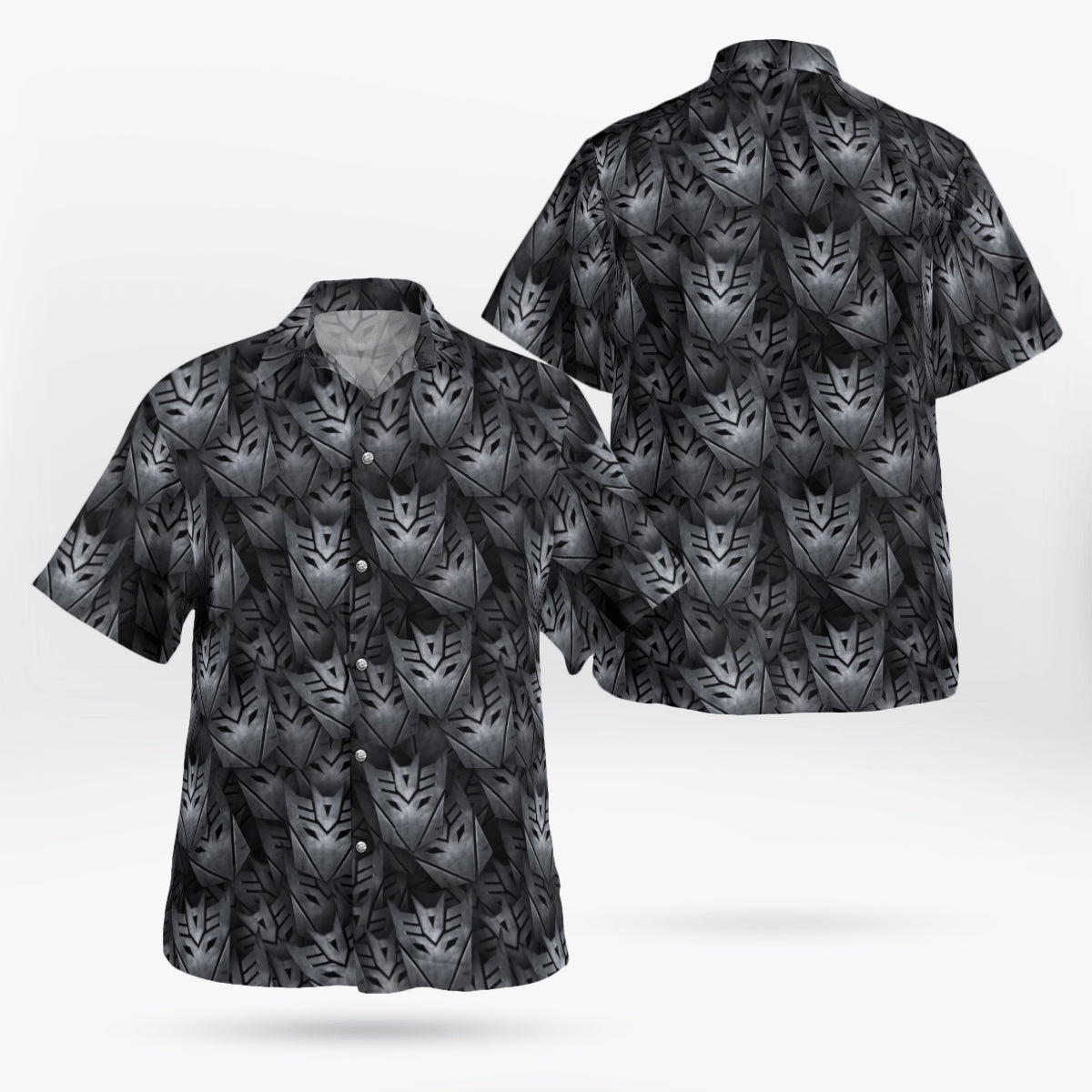 Decepticon Transformer Grey Hawaiian Shirt