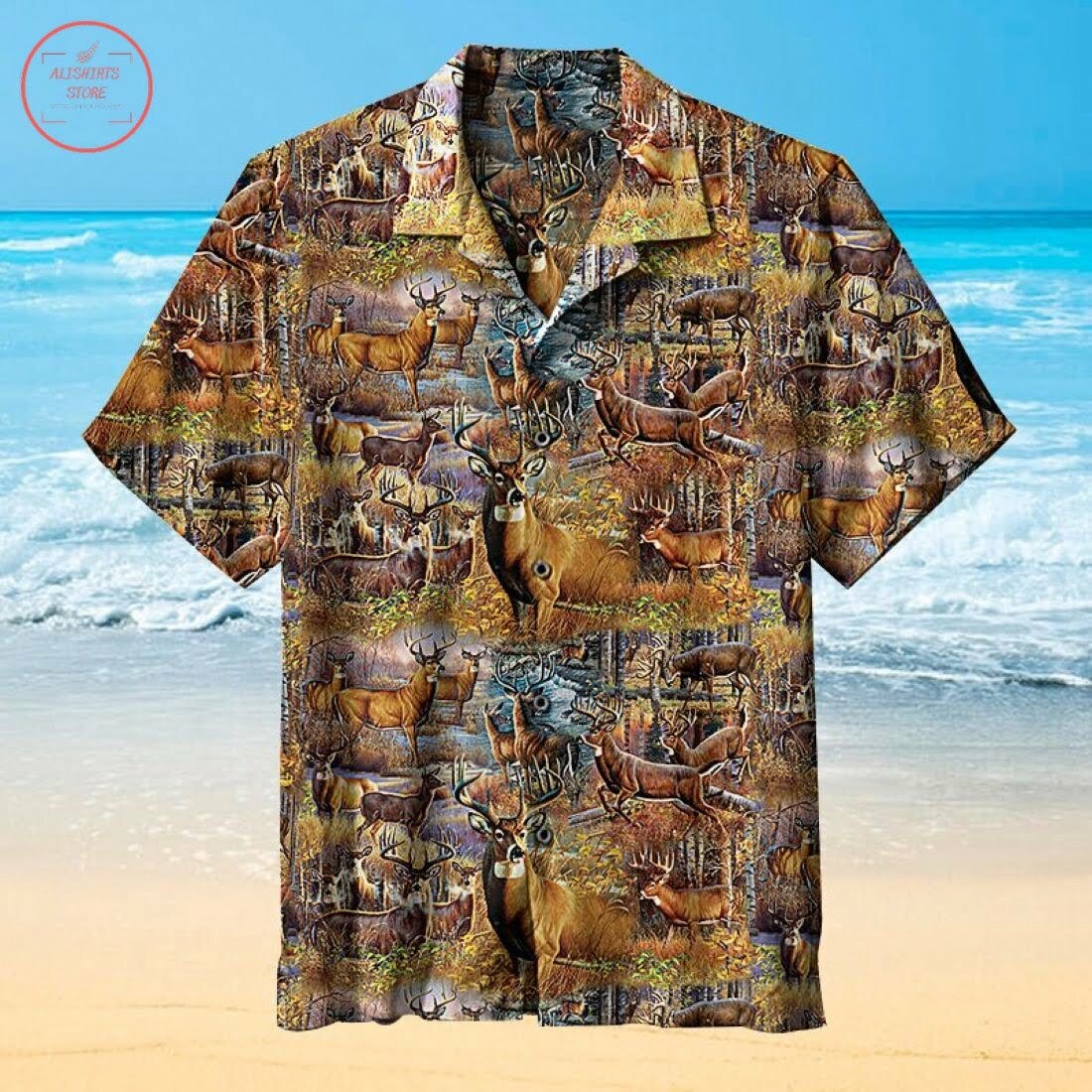 Deer Collage Hawaiian Shirt Outfit Beach Summer