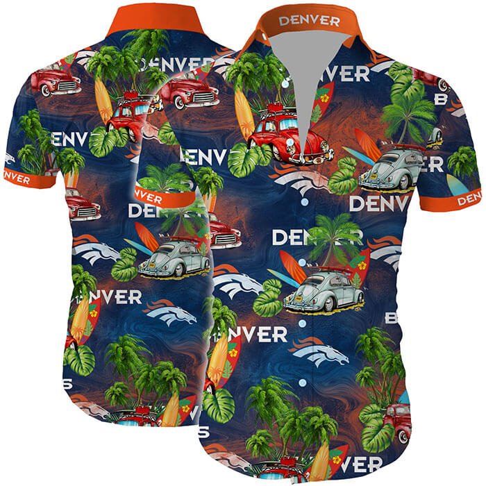 Denver Broncos Tropical Flower Hawaiian Shirt