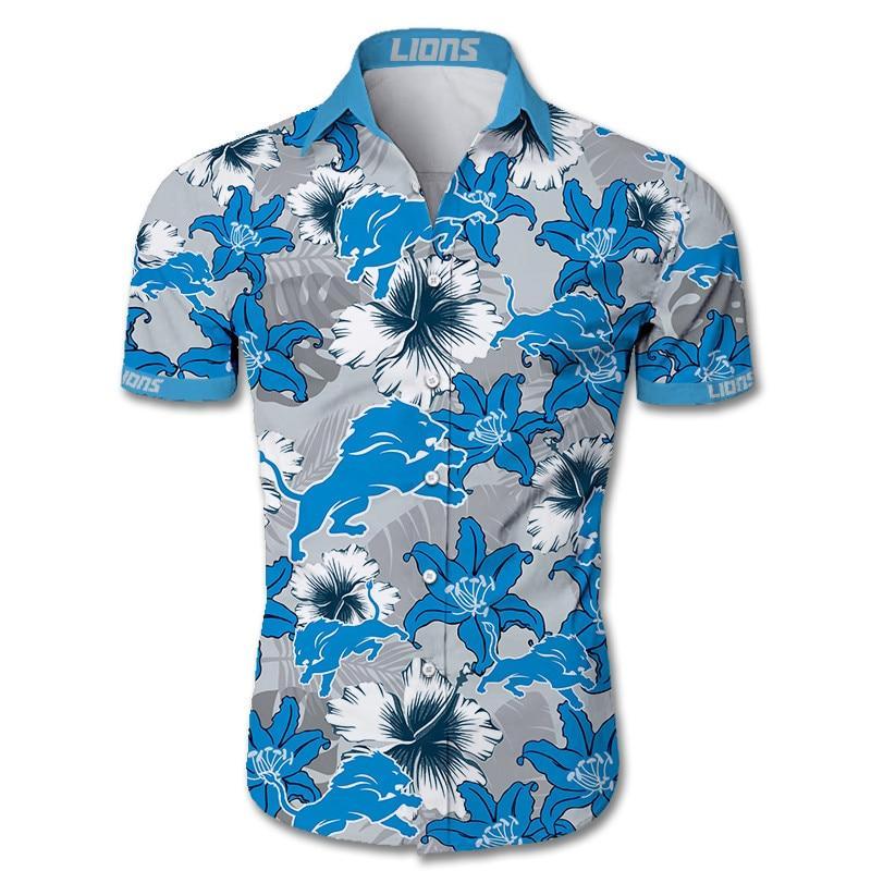 Detroit Lions Tropical Flower Hawaiian Shirt