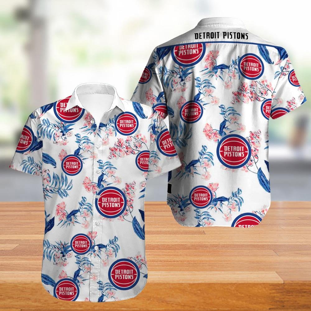 Detroit Pistons Hawaiian Shirt Beach Summer Outfit